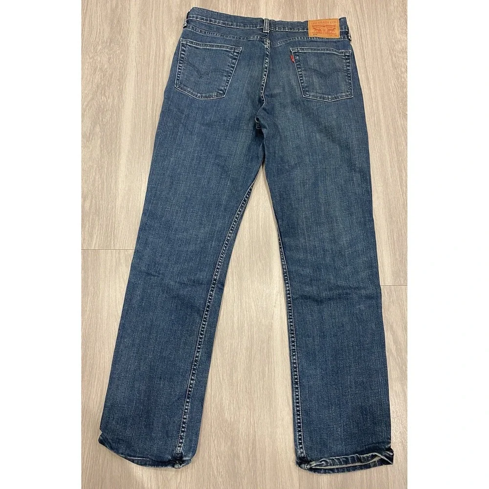 Levis‎ Jeans Men 34 X 32 Blue 514 Mid Rise Straight Stretch Denim Made In Egypt